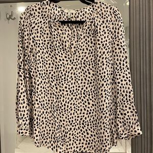 joie navy and blush patterned silk blouse, size M